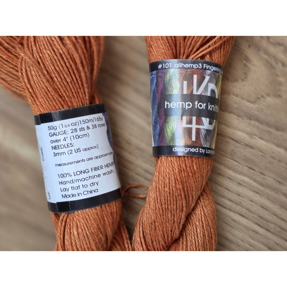 2 Lanaknits "Hemp for Knitting" - #3 Pumpkin Yarn